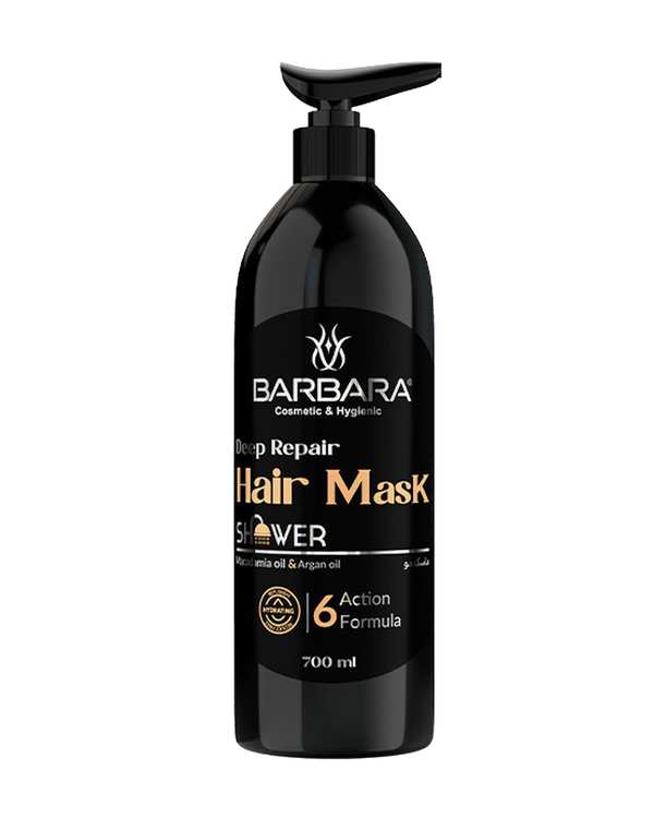 ماسک مو پمپی باربارا Barbara مناسب برای موهای خشک و آسیب دیده حاوی روغن آرگان حجم 700 میلی لیتر