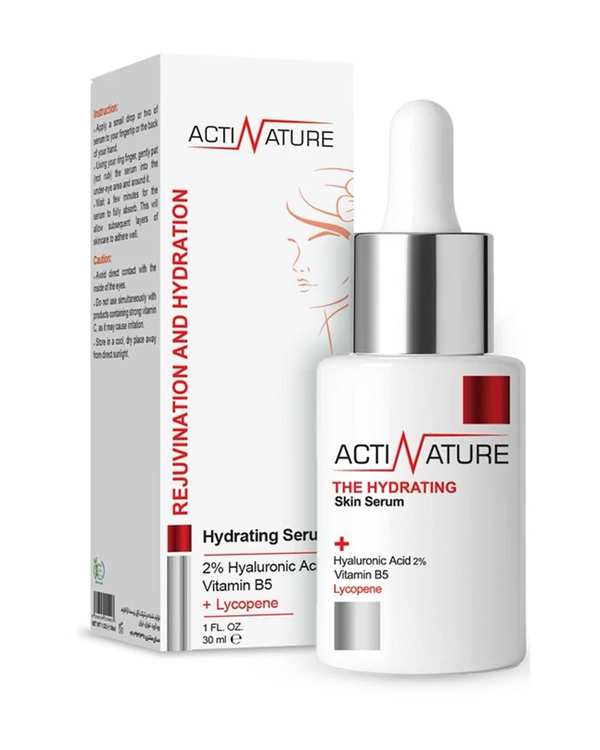 سرم پوست سرم آبرسان و جوانساز اکتی نیچر Actinature حاوی هیالورونیک اسید و لیکوپن حجم 30 میلی لیتر - تصویر 2