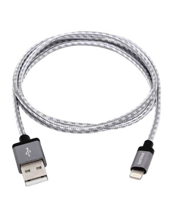 ​کابل تبدیل USB به لایتنینگ طوسی مدلDLC2508Nطول 1.2m​ فیلیپس