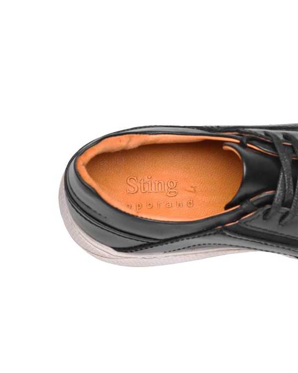 کفش روزمره مردانه کفش چرم مردانه کژوال مدل 950 مشکی استینگ Sting برند sting - تصویر 6