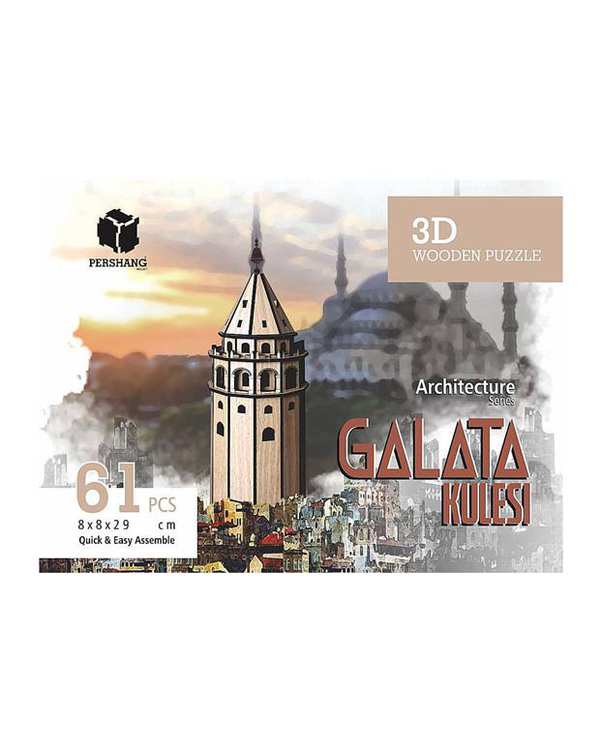 پازل سه بعدی چوبی مدل Galata Kulesi پرشنگ