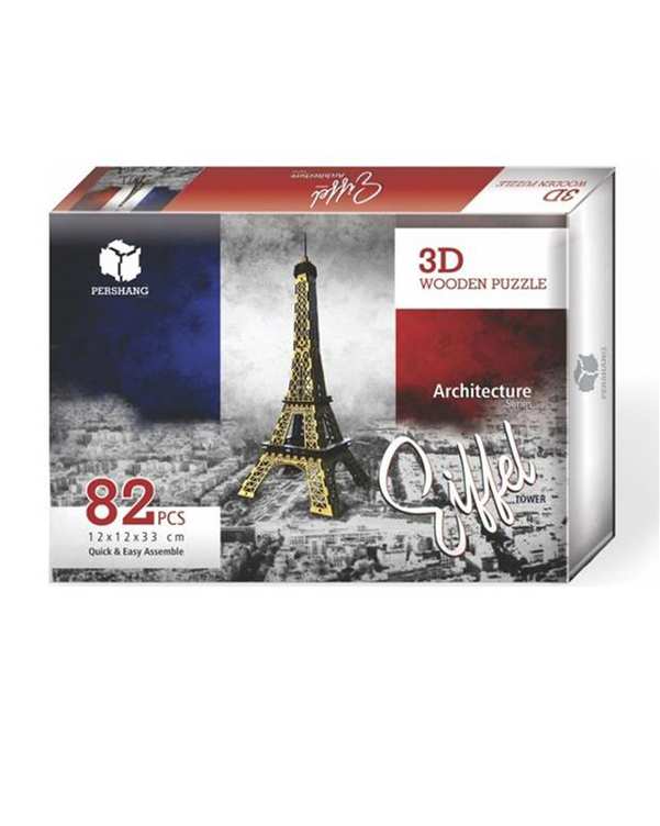 پازل سه بعدی چوبی مدل Eiffel Towre پرشنگ