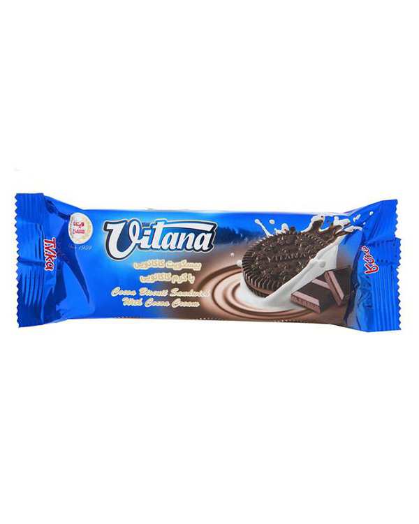 بیسکویت کاکائویی با کرم کاکائویی 85 گرمی ویتانا