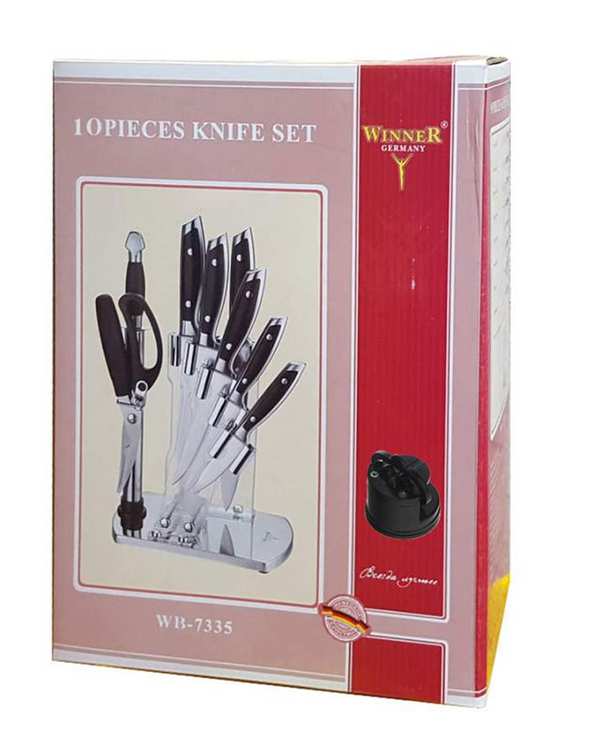 سرویس چاقو آشپزخانه 10 پارچه مدل WB7335 مشکی وینر - تصویر 11