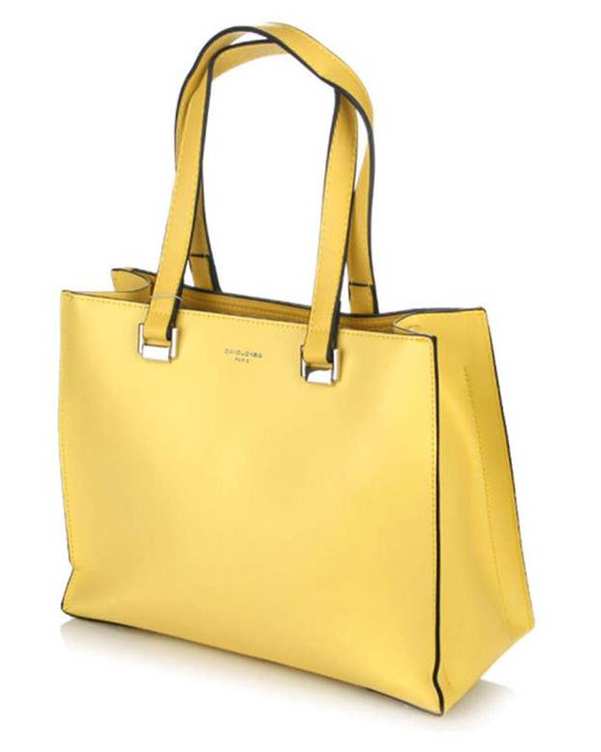 کیف زنانه دستی مدل cm5689 زرد دیوید جونز