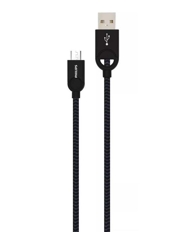 ​کابل تبدیل USB به MicroUSB مدل DLC2618B مشکی 1.2m​ فیلیپس