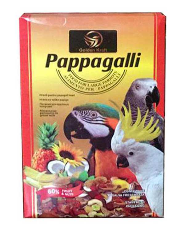 غذای طوطی سانان بزرگ مدل Pappagalli یک کیلویی گلدن کرافت