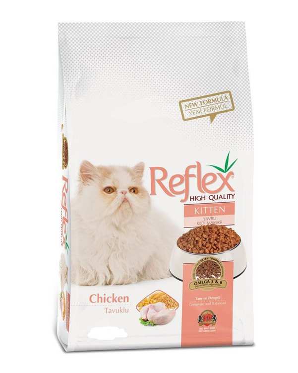 غذای خشک بچه گربه با طعم گوشت مرغ 3 کیلویی رفلکس