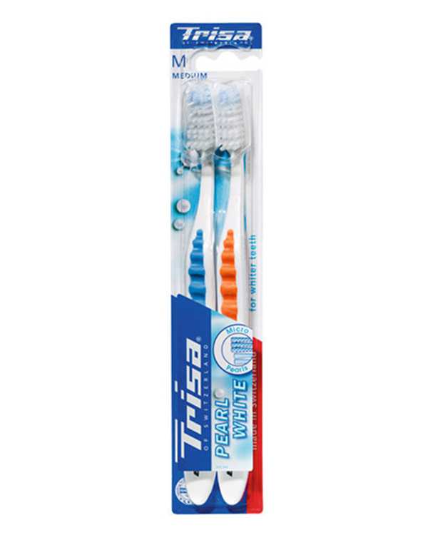 بسته 2 عددی مسواک Pearl White با برس متوسط تریزا