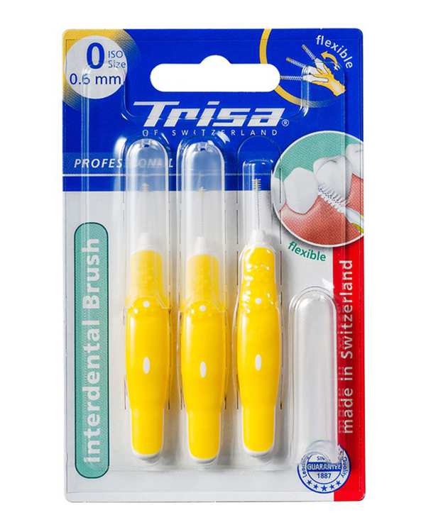 بسته 3 عددی مسواک بین دندانی Interdental ایزو صفر با برس نرم زرد تریزا