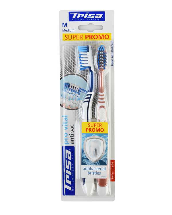 بسته 2 عددی مسواک extra provital با برس متوسط تریزا - ارسال رنگ رندوم