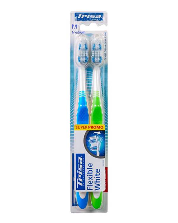 بسته 2 عددی مسواک Flexible White با برس متوسط تریزا