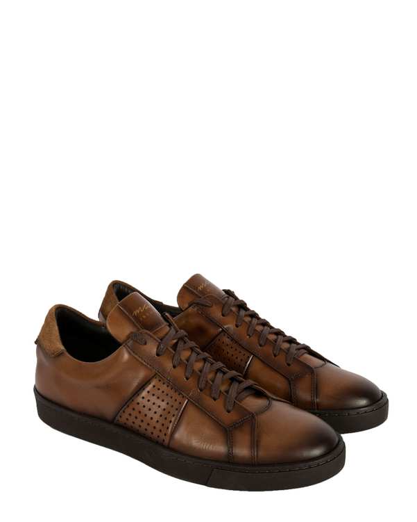 کفش چرم طبیعی مردانه قهوه ای پائولو مارتینی