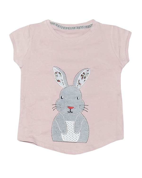 ست تی شرت و شلوار دخترانه مدل خرگوش کد 01 صورتی تربچه
