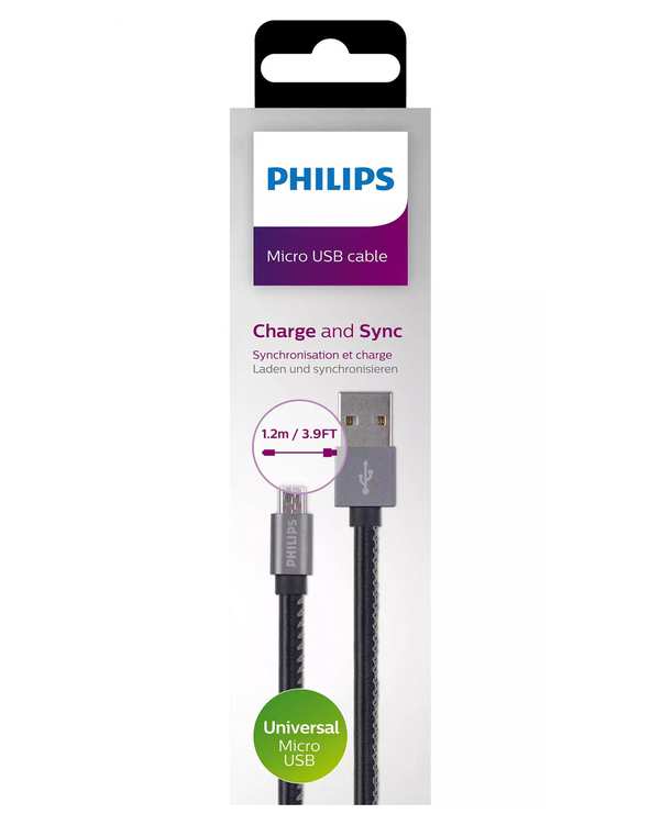 کابل تبدیل USB به MicroUSB مشکی فیلیپس مدل DLC2518 B