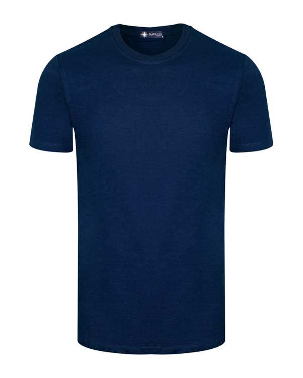 تی شرت مردانه سایز بزرگ نخی سرمه ای ناوالس