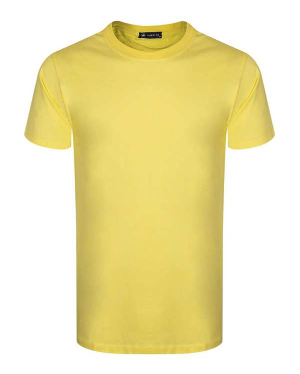 تی شرت مردانه سایزز بزرگ نخی زرد ناوالس