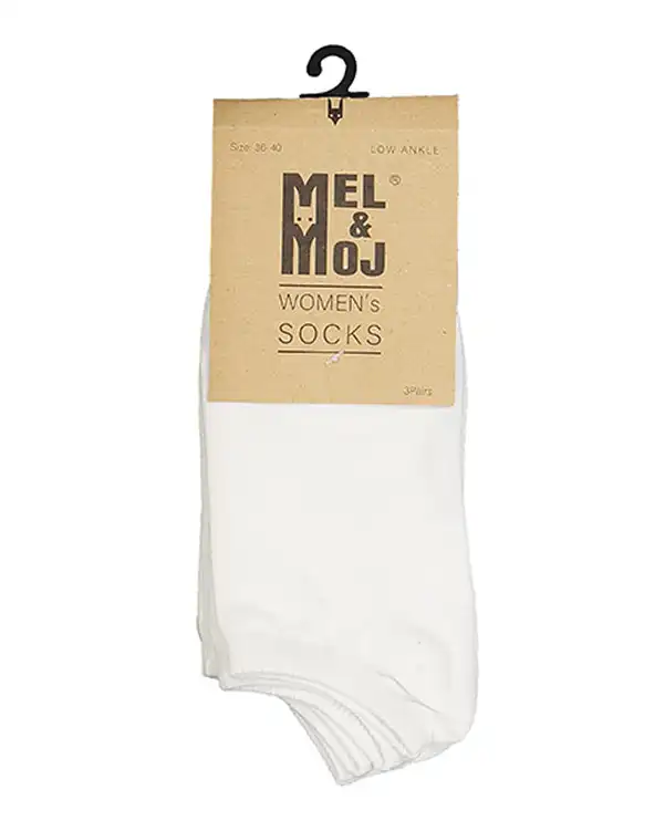 جوراب زنانه مچی نخی سفید مل اند موژ Mel & Moj کد W06501-002 بسته 3 جفتی ?>