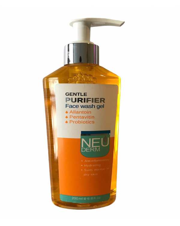 ژل شستشوی پوست نرمال و خشک نئودرم Neuderm مدل Gentle Purifier به همراه فیس براش صورت سرخابی مدل 001 - تصویر 3