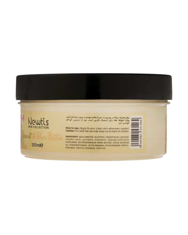 کرم مرطوب کننده و نرم کننده نیوتیس Newtis مدل Coconut & Shea Butter حجم 300ml - تصویر 3