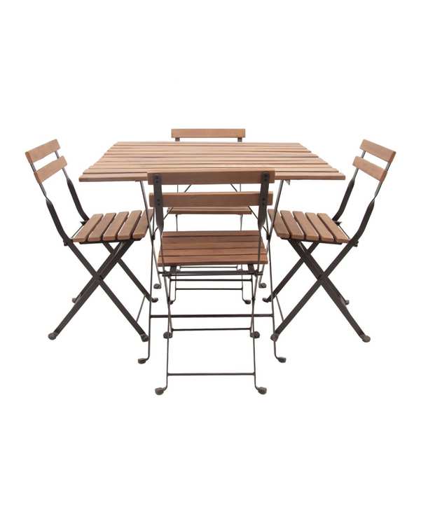 ست میز و صندلی ناهارخوری چهار نفره مربع تارنو پلاس قهوه ای روشن دی سی سی DCC
