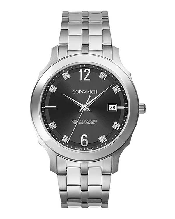 ساعت مچی مردانه عقربه ای کوین واچ Coinwatch کالکشن Silverkan مدل C116SBD