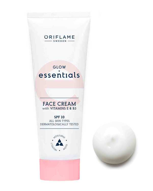 کرم صورت ویتامینه SPF10 اوریفلیم Oriflame مدل Glow Essentials Face Cream حاوی ویتامین E و B3 حجم 50ml ?>