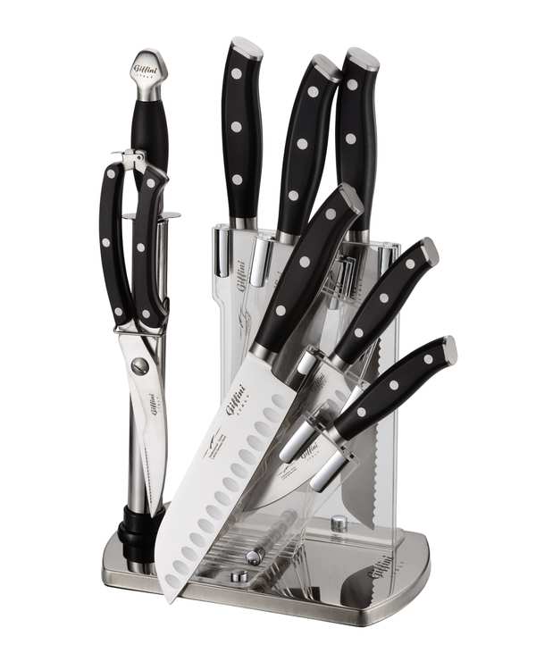 سرویس چاقو آشپزخانه 9 پارچه مشکی جی فی نی Giffini مدل G-A-01