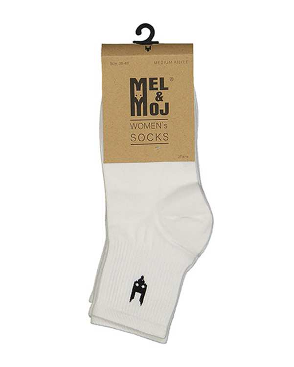 جوراب زنانه نیم ساق سفید مل اند موژ Mel & Moj کد W06504-002 بسته سه عددی ?>
