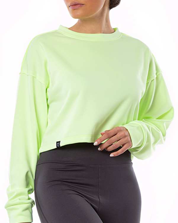 سویشرت زنانه ورزشی کراپ سبز مل اند موژ Mel & Moj کد W08099-608