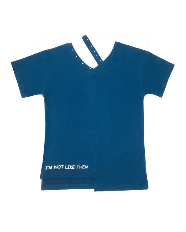 تی شرت دخترانه نخی طرح یقه مرواریدی کله غازی سون پون Seven Poon کد G800