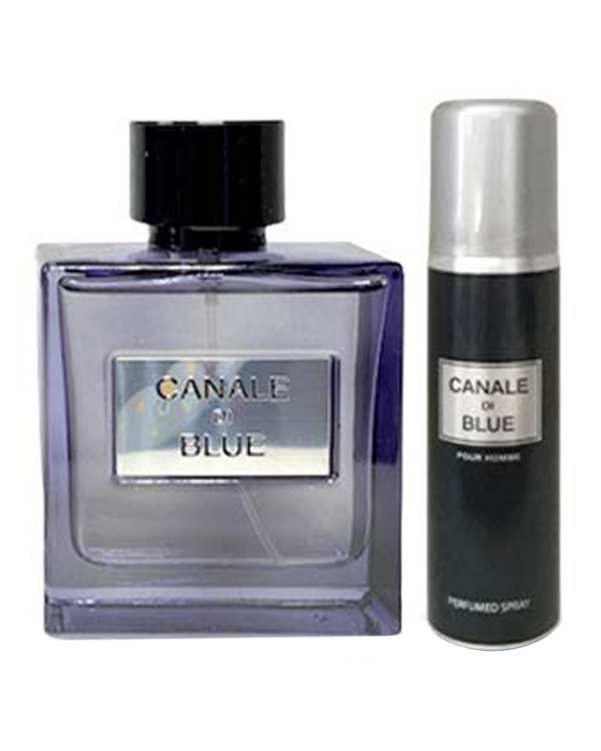 ست عطر و اسپری مردانه فراگرنس ورد Fragrance World مدل Canale Di Blue ?>