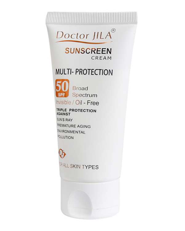 کرم ضد آفتاب Spf50 بدون چربی دکتر ژیلا Doctor Jila مدل Multi Protection حجم 50 گرم