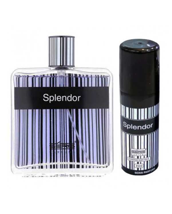 ست عطر و اسپری مردانه سریس Seris مدل اسپلندور بلک Splendor Black Gift Set for Men