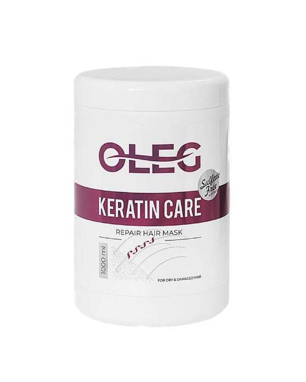 ماسک مو بدون سولفات اولگ Oleg مدل Keratin Care حاوی کراتین 1000ml