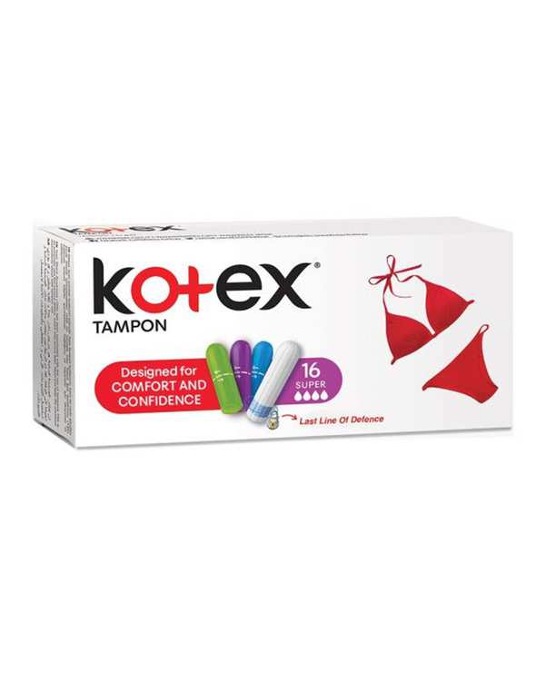 تامپون کوتکس Kotex مدل Super بسته 16 عددی