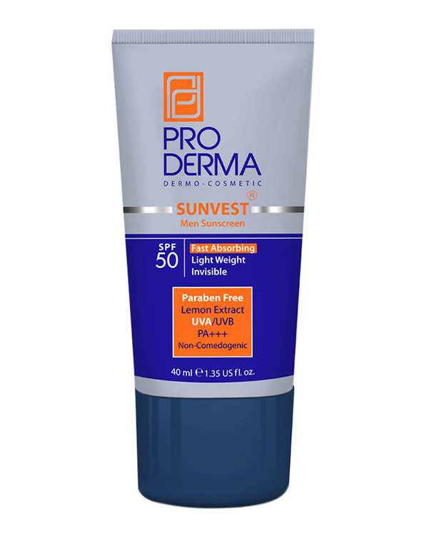 کرم ضد آفتاب مردانه SPF50 فاقد چربی پرودرما Proderma
