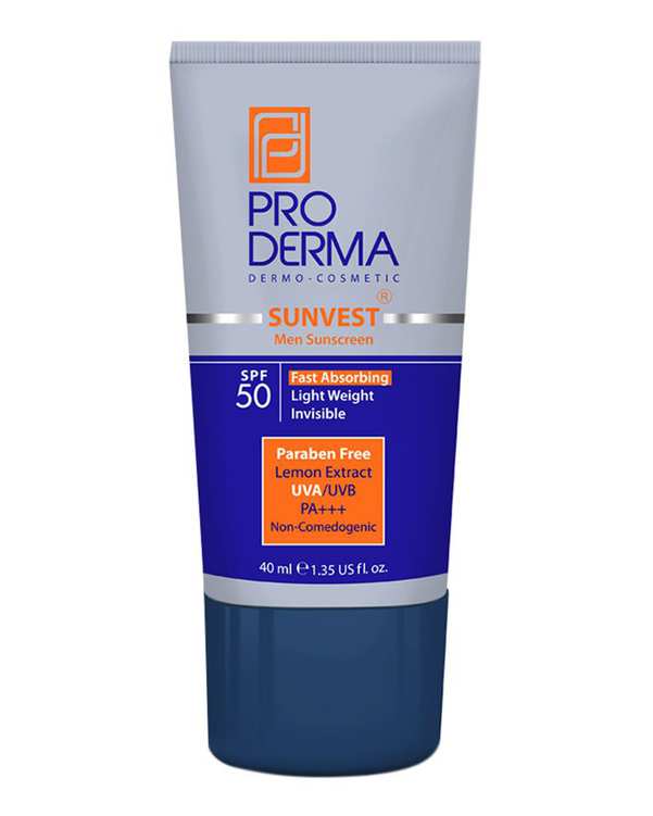 کرم ضد آفتاب مردانه فاقد چربی SPF50 پرودرما Proderma