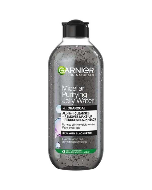 میسلار واتر ژلی صورت گارنیه Garnier مدل Micellar Cleansing Jelly Water All in 1 Purifying حاوی پودر زغال 400ml