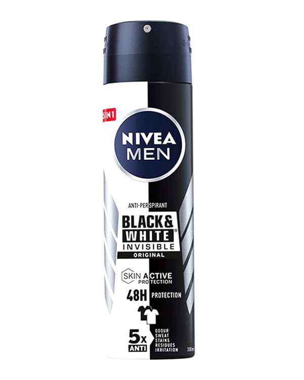 اسپری ضد تعریق مردانه نیوآ Nivea مدل Black & White Invisible Original حجم 150ml