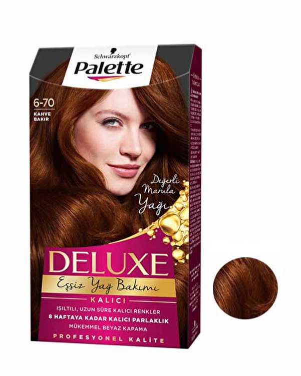 کیت رنگ مو پلت Palette سری Deluxe رنگ مسی قهوه شماره 70-6 حجم 50ml