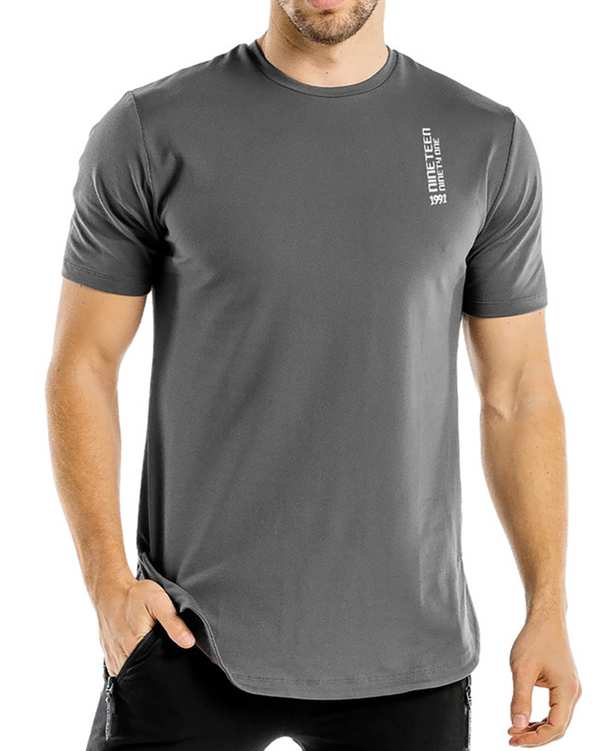 تی شرت مردانه ورزشی طوسی مشکی لانگ 1991 اس دبلیو مدل TS1967 GB
