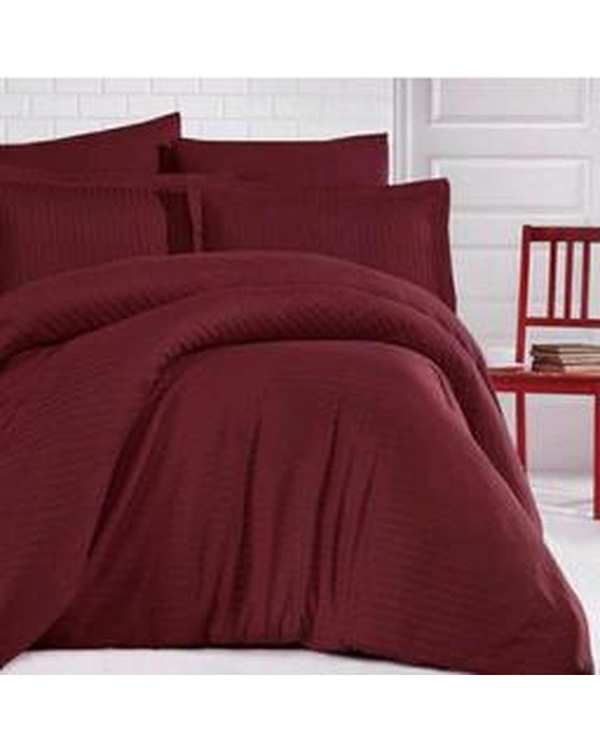سرویس ملحفه دو نفره 6 تکه زرشکی ای اس اف ASF مدل SATIN & JACQUARD