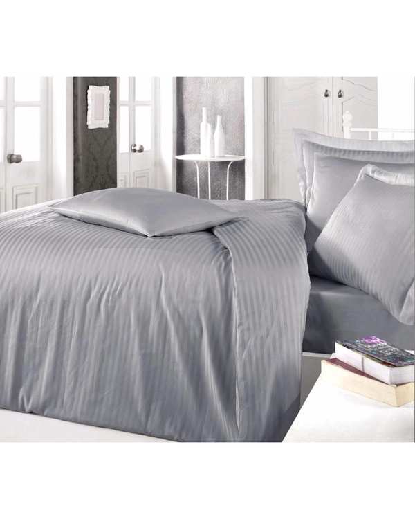 سرویس ملحفه دو نفره 6 تکه نقره ای ای اس اف ASF مدل SATIN & JACQUARD