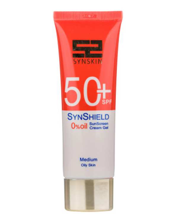 کرم ژل ضد آفتاب رنگی SPF50 فاقد چربی ساین اسکین Synskin مدل ساین شیلد SynShield 