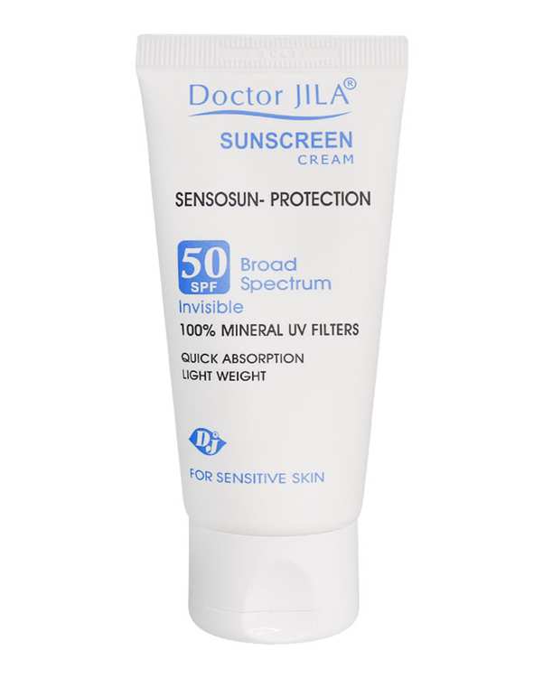 کرم ضد آفتاب بی رنگ SPF50 دکتر ژیلا Doctor Jila مدل Sensosun Protection حجم 50ml