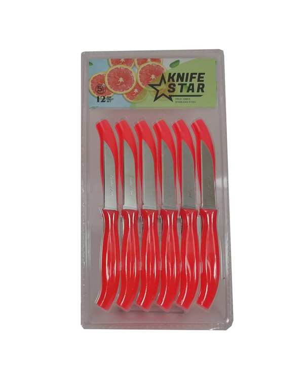 کارد میوه خوری قرمز نایف استار Knife Star مدل فلور بسته 12 عددی - تصویر 4