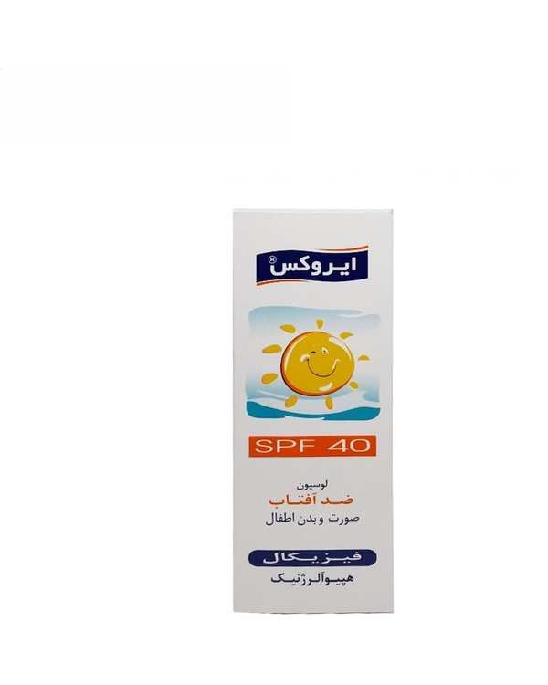 لوسیون ضد آفتاب صورت و بدن کودک SPF40 ایروکس Irox سری Physical مدل Face And Body حجم ۶۰ml - تصویر 2