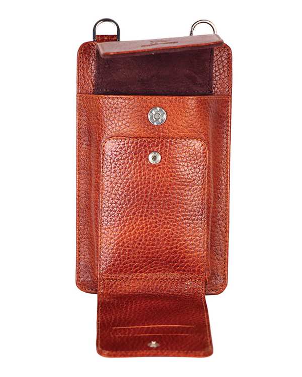 کیف دوشی چرم مدل DG73.1 عسلی چرم بارز Charm Barez - تصویر 3