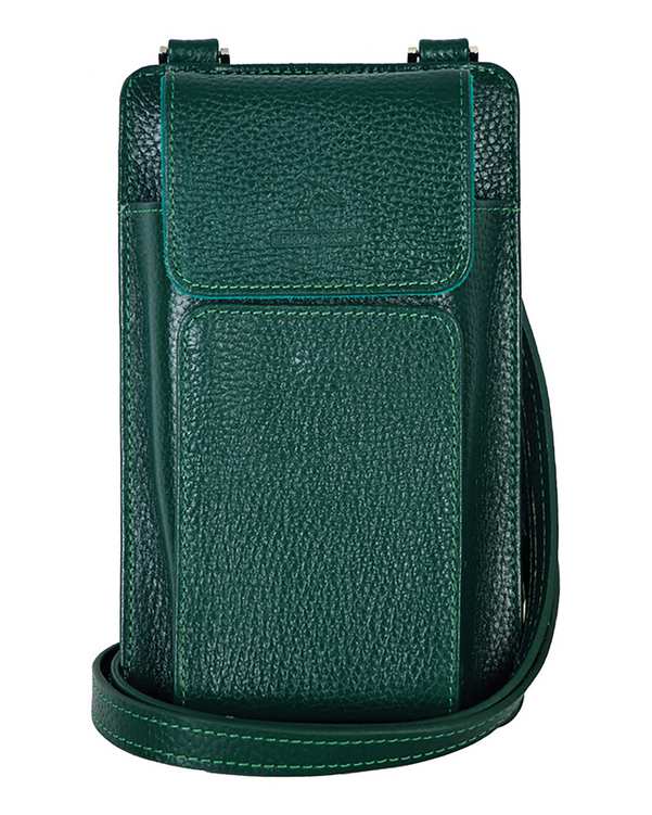کیف دوشی چرم مدل DG73.1 سبز چرم بارز Charm Barez